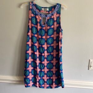 Ava Lynn Pink/Blue Paisley Sleeveless Dress Sz M
